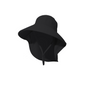 Black Women's Wide Brim Sun Hat with Neck Flap - Foldable Outdoor Shade Hat with Adjustable Chin Cord, Extended Neck Cover for Beach, Cycling and Travel