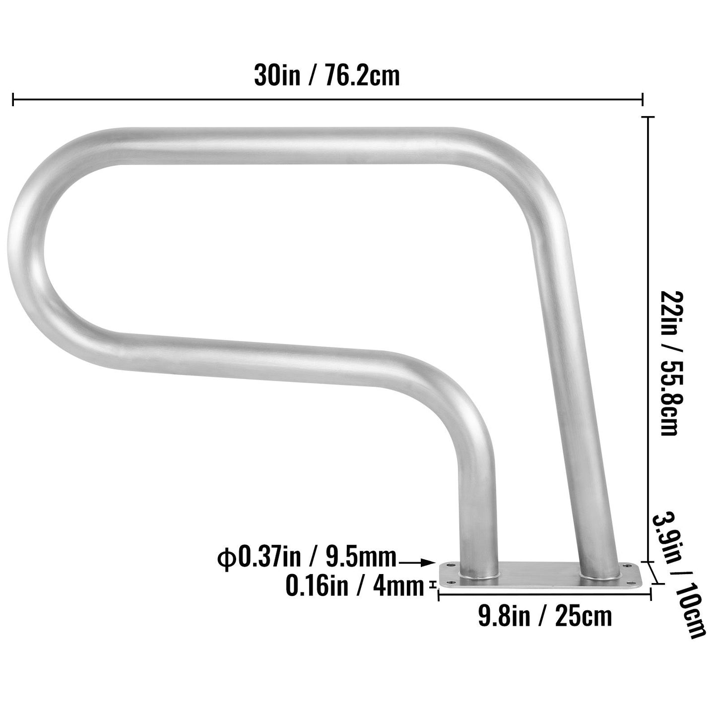 Pool Rail 30x22 Pool Railing 304 Stainless Steel 250LBS Load Capacity Silver Rustproof Pool Handrail Humanized Swimming Pool Handrail with Blue Grip Cover & M8 Drill Bit & Self-Taping Screws