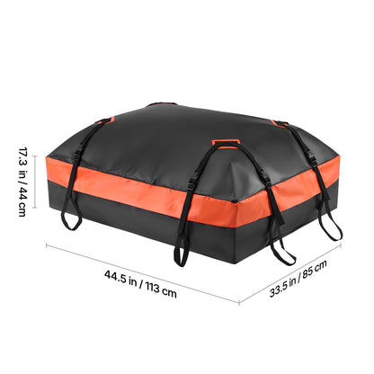 Car Rooftop Cargo Carrier Bag, 15 Cubic Feet Car Roof Cargo Carrier, 100% Waterproof Heavy Duty 840D PVC Roof Luggage Bag for All Vehicle with/without Rack- with Lock, Non-Slip Mat, 4 Door Hooks