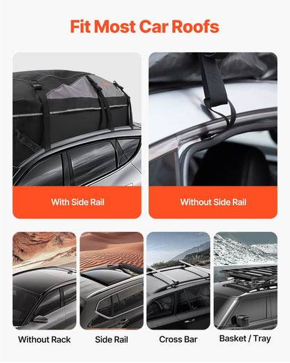 Car Rooftop Cargo Carrier Bag, 21 Cubic Feet Cargo Carrier for Car Roof, 100% Waterproof 900D Oxford Cloth Roof Luggage Bag for All Vehicle with/without Rack- with Lock, Non-Slip Mat, Door Hooks