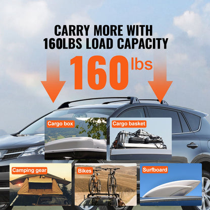Roof Rack Cross Bars, Compatible with Toyota RAV4 2020-2023, 160lbs Load Capacity, Aluminum Anti-Rust Crossbars with Locks, Rooftop Cargo Bag Luggage Carrier (Not Fit for Adventure/TRD Off-Road)