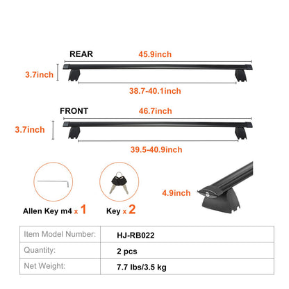 Roof Rack Crossbar for JEEP GRAND CHEROKEE 2011-2021 Aluminum with Lock