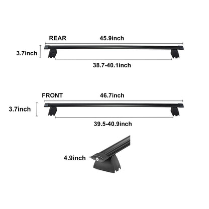 Roof Rack Crossbar for JEEP GRAND CHEROKEE 2011-2021 Aluminum with Lock