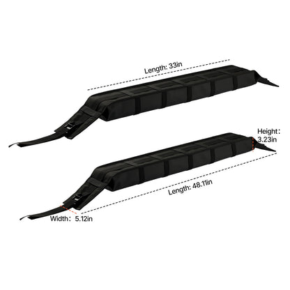 Soft Roof Rack Pads 33in 176lbs Load Capacity for Kayak Canoe Surfboard Luggage