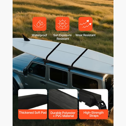Soft Roof Rack Pads 15.5in 176lbs Load Capacity for Kayak Canoe Surfboard