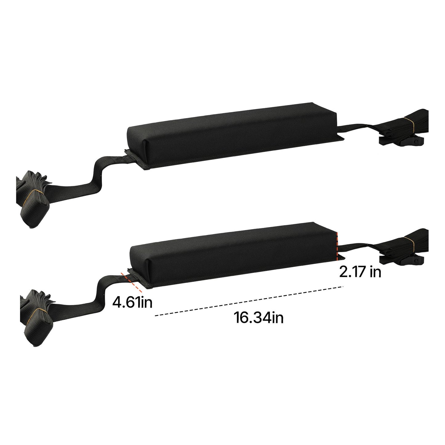 Soft Roof Rack Pads 15.5in 176lbs Load Capacity for Kayak Canoe Surfboard