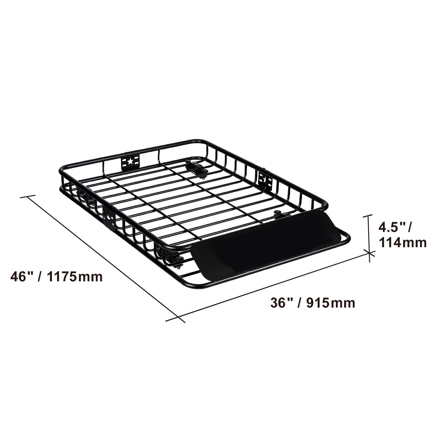 Roof Rack Cargo Basket 200 LBS Capacity 46"x36"x4.5" for SUV Truck Cars