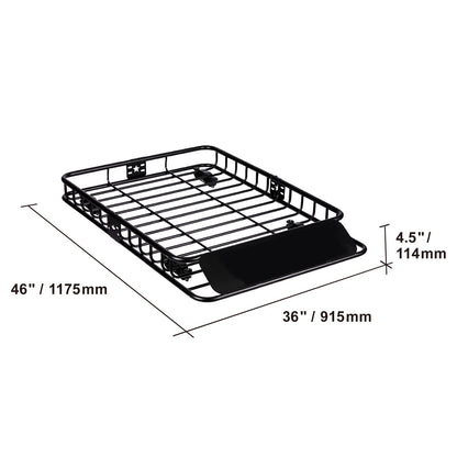 Roof Rack Cargo Basket 200 LBS Capacity 46"x36"x4.5" for SUV Truck Cars