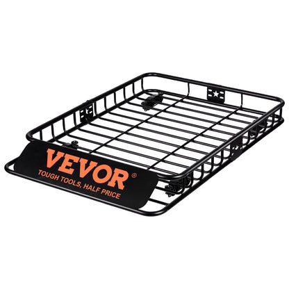 VEVOR Roof Rack Cargo Basket 200 LBS 51"x36"x5" for SUV Truck with Luggage Bag