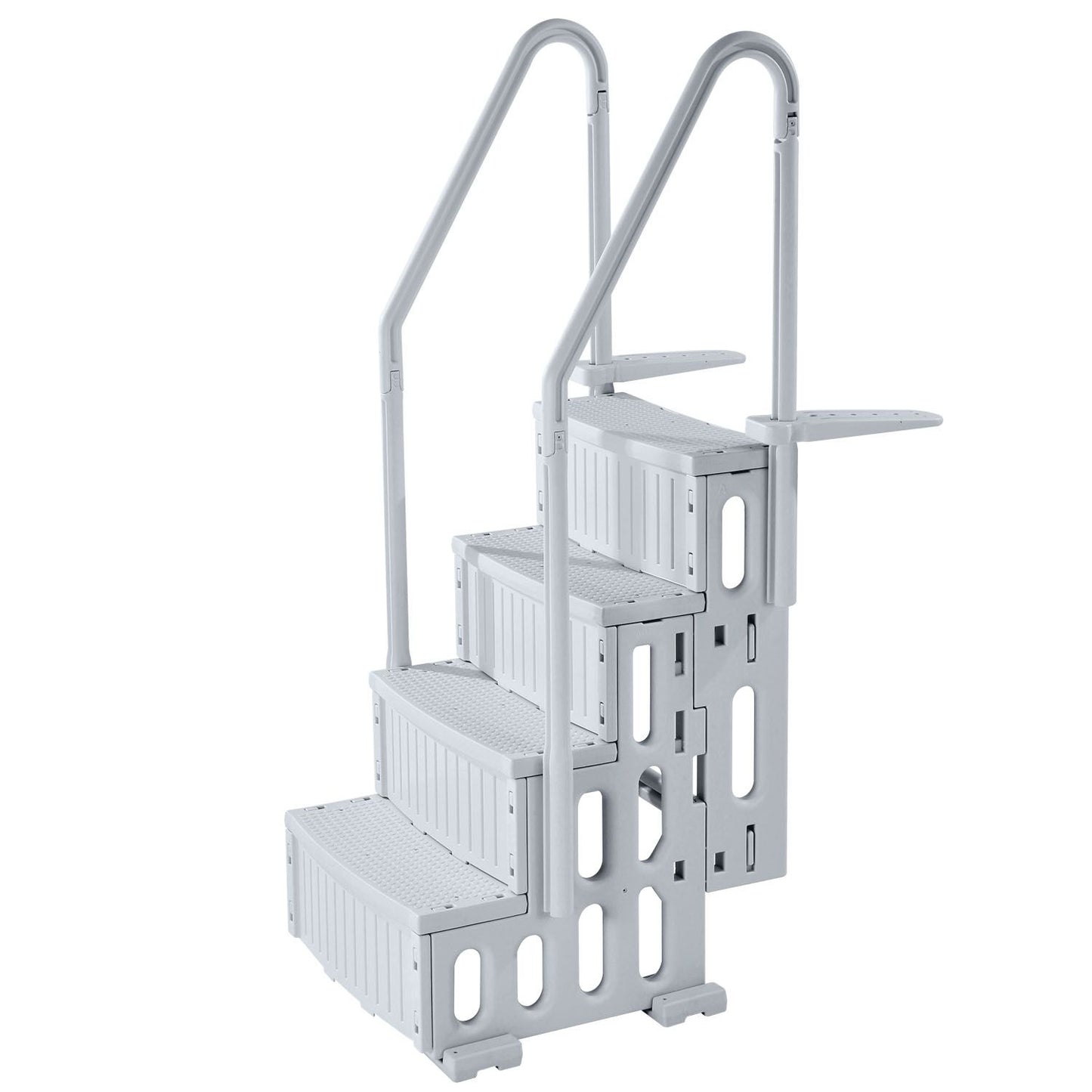 4-Step Grey Robust Pool Ladder of 2 Handrails for 1219.2-1371.6 mm Pools