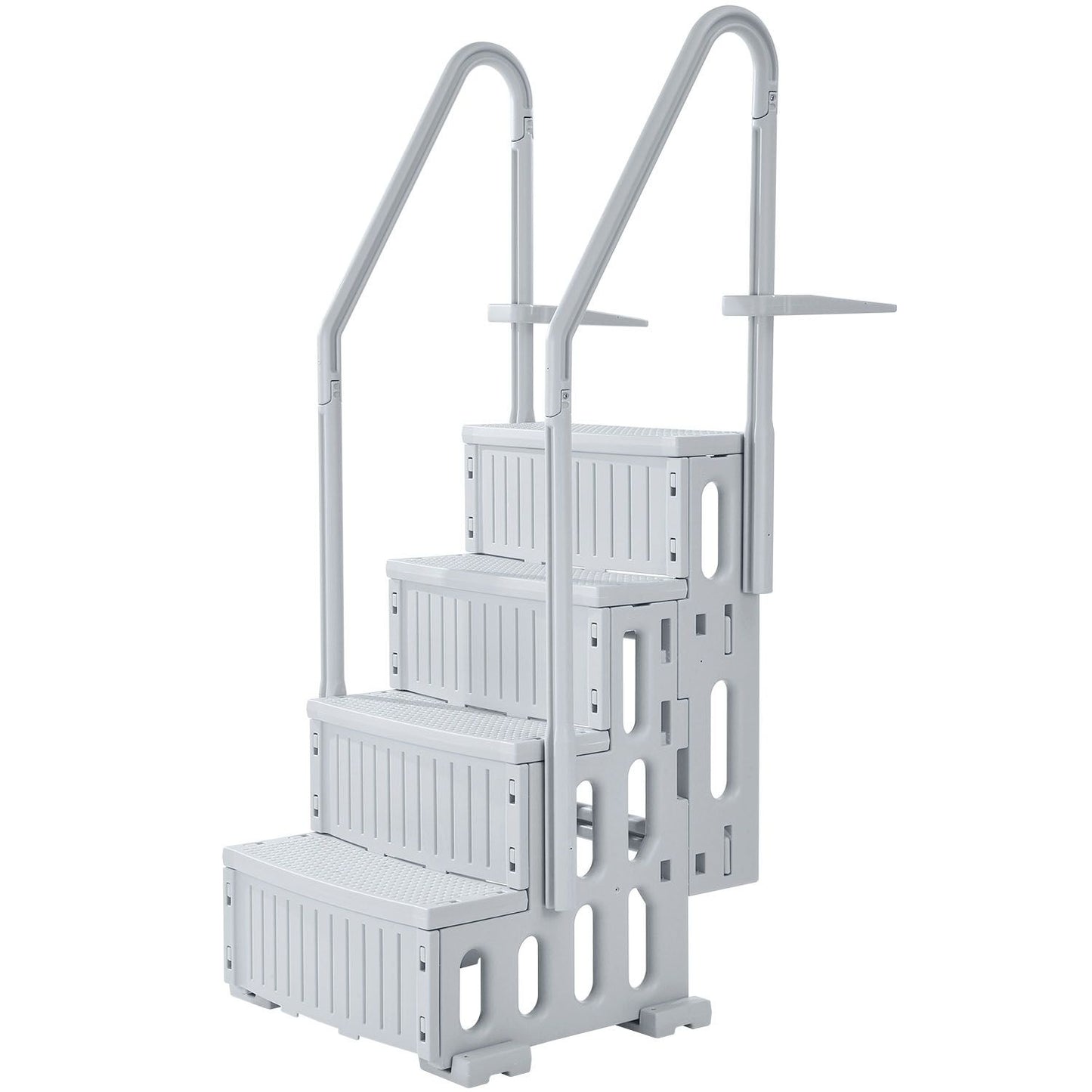 4-Step Grey Robust Pool Ladder of 2 Handrails for 1219.2-1371.6 mm Pools