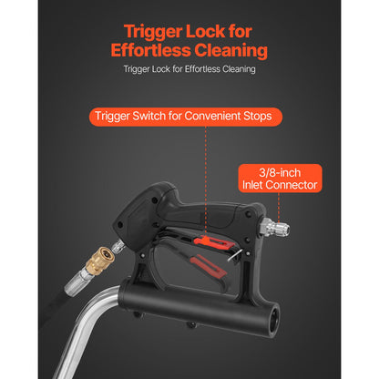 24" Pressure Washer Surface Cleaner, Stainless Steel Pressure Washer Attachments with 4 Wheels, 4000 Max PSI, 3/8 Quick Connector, 2 Spray Nozzles, Dual Handle, for Concrete, Patio, Sidewalk