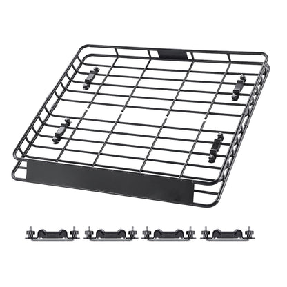 Roof Rack Cargo Carrier, 1095 x 1270 x 105 mm, Universal Rooftop Cargo Basket, Car Top Luggage Holder with 68 kg Max Load Capacity, 4.1 in Fence, Anti-Rust Alloy Steel, Wind Fairing, for SUV Car