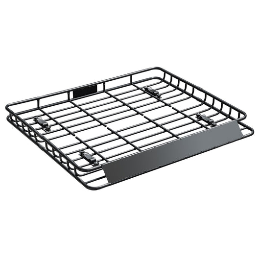 VEVOR Roof Rack Cargo Carrier, 1095 x 1270 x 105 mm, Universal Rooftop Cargo Basket, Car Top Luggage Holder with 68 kg Max Load Capacity, 4.1 in Fence, Anti-Rust Alloy Steel, Wind Fairing, for SUV Car