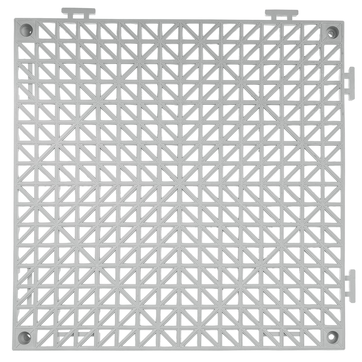 Modular Interlocking Cushion, 12 Pack 30 x 30 cm Splicing Drainage Mats, Soft PVC Interlocking Drainage Floor Tiles, Non-Slip Drainage Holes for Restroom, Bathroom, Kitchen, Pool, Wet Area, Gray