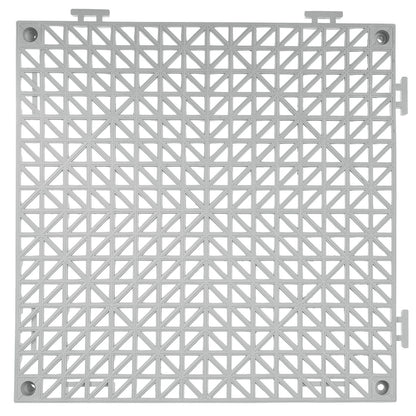 Modular Interlocking Cushion, 12 Pack 30 x 30 cm Splicing Drainage Mats, Soft PVC Interlocking Drainage Floor Tiles, Non-Slip Drainage Holes for Restroom, Bathroom, Kitchen, Pool, Wet Area, Gray