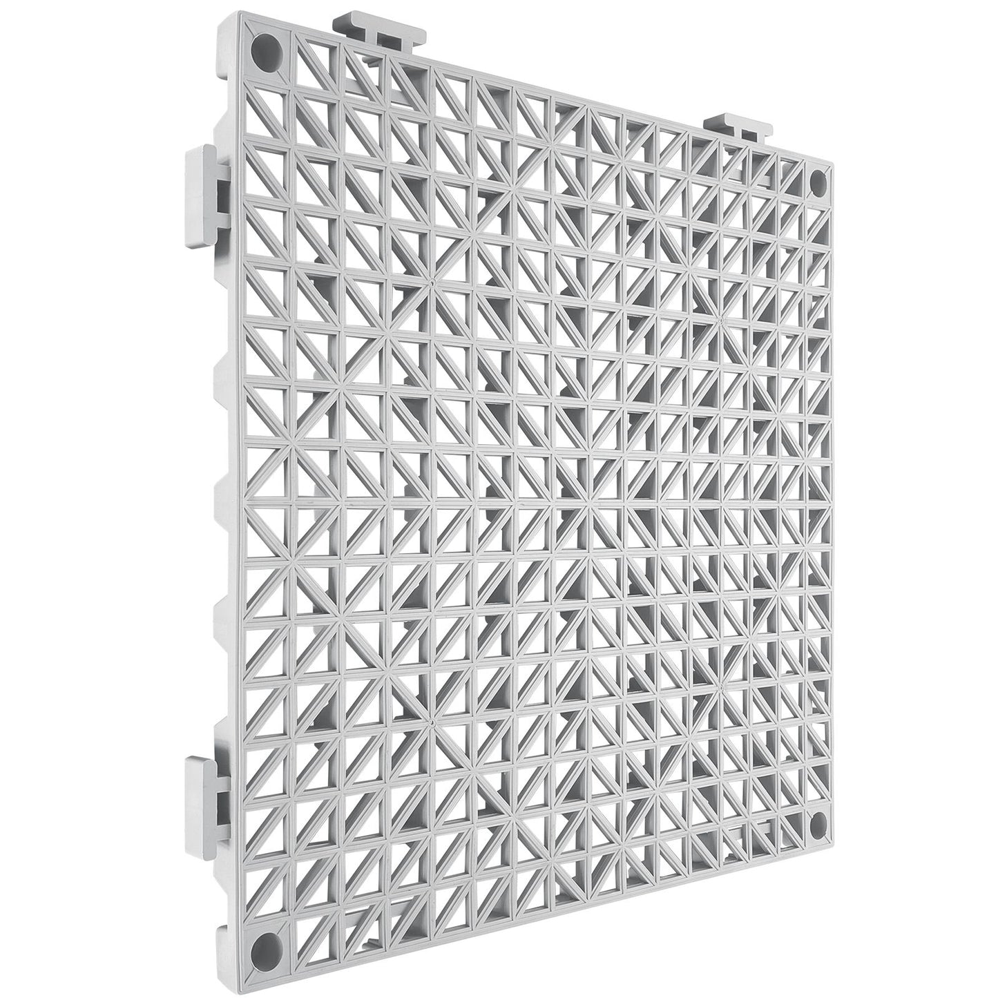 Modular Interlocking Cushion, 12 Pack 30 x 30 cm Splicing Drainage Mats, Soft PVC Interlocking Drainage Floor Tiles, Non-Slip Drainage Holes for Restroom, Bathroom, Kitchen, Pool, Wet Area, Gray