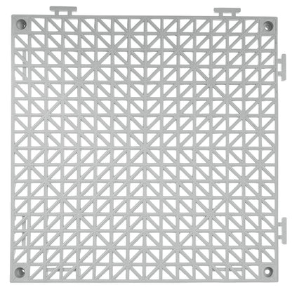 Modular Interlocking Cushion, 55 Pack 30 x 30 cm Splicing Drainage Mats, Soft PVC Interlocking Drainage Floor Tiles, Non-Slip Drainage Holes for Restroom, Bathroom, Kitchen, Pool, Wet Area, Gray