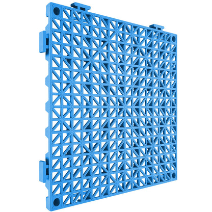 Modular Interlocking Cushion, 55 Pack 30 x 30 cm Splicing Drainage Mats, Soft PVC Interlocking Drainage Floor Tiles, Non-Slip Drainage Holes for Restroom, Bathroom, Kitchen, Pool, Wet Area, Blue