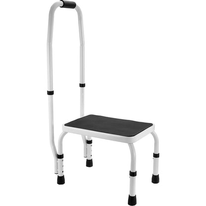 VEVOR Step Stool 1-Step 150KG Capacity, 3 Adjustable Height with Handle Steel Step Ladder, Portable Toddler Step Stools for Adults, Non-Slip Sturdy Step Ladders for Office, RVs, Pets