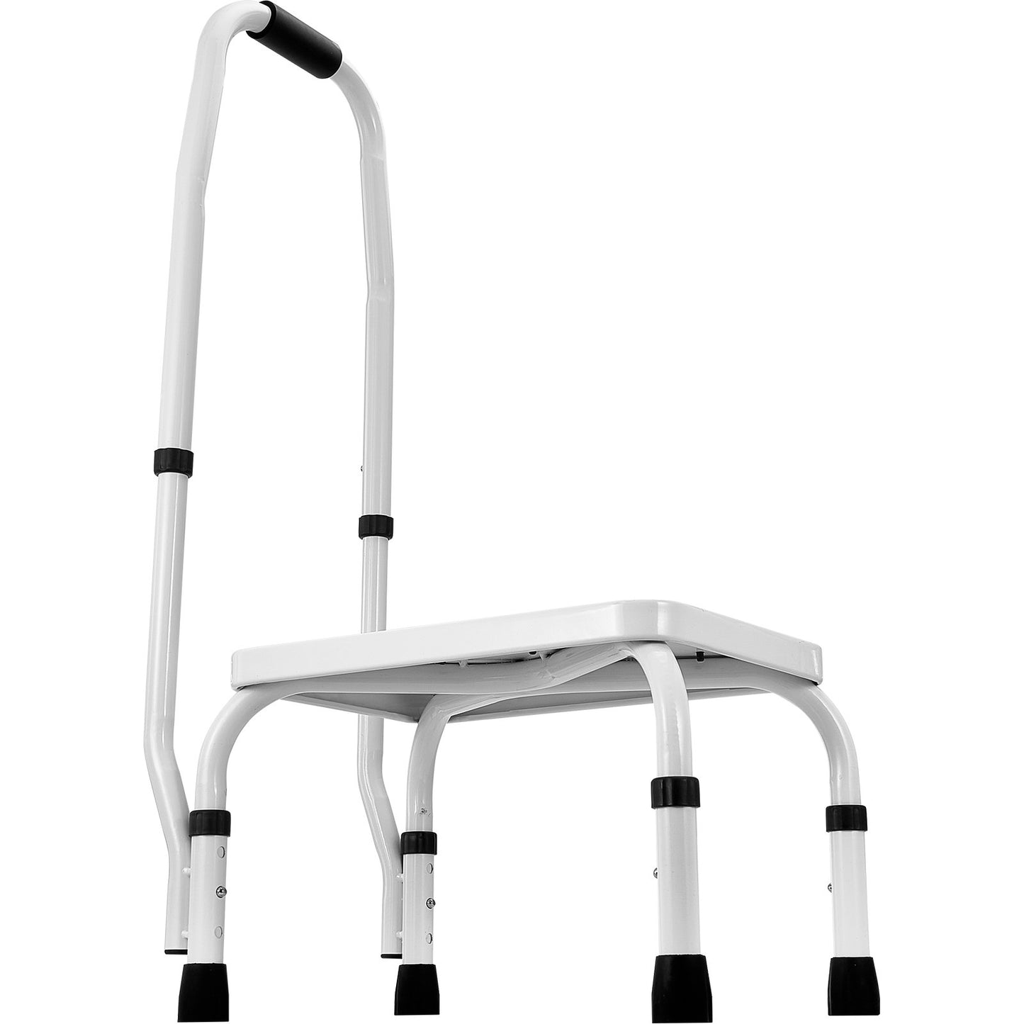 VEVOR Step Stool 1-Step 150KG Capacity, 3 Adjustable Height with Handle Steel Step Ladder, Portable Toddler Step Stools for Adults, Non-Slip Sturdy Step Ladders for Office, RVs, Pets