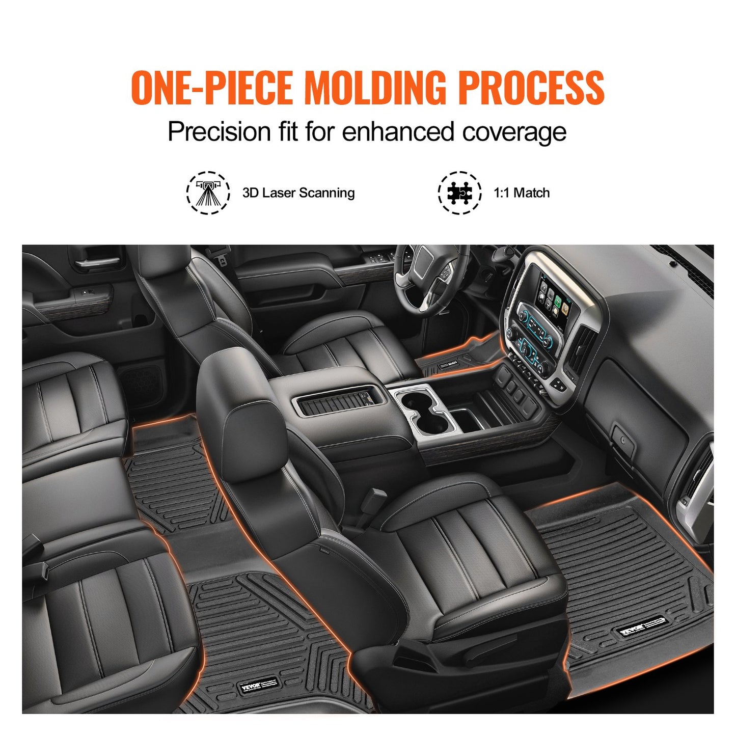 Automotive Floor Mats Fits for Chevrolet Silverado/GMC Sierra 1500 3 pcs
