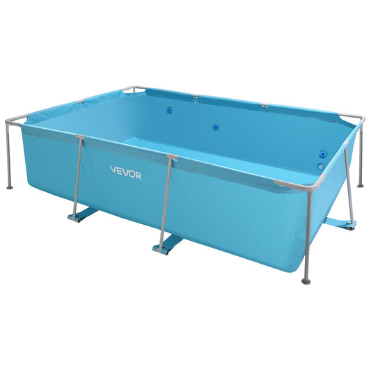 Frame Above Ground Swimming Pool, 3 x 2 x 0.762 m Rectangular Steel Metal Frame, Large Rectangle Outdoor Backyard Family Pool, Easy to Assemble Rust-Resistant, 3959.54 L Water Capacity, Blue
