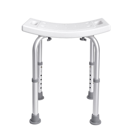 Shower Chair, Adjustable Height Shower Stool with Built-in Handles, Shower Seat for Inside Shower or Tub, Non-Slip Bench Bathtub Stool Seat for Elderly Disabled Handicap, 158.8 kg Capacity