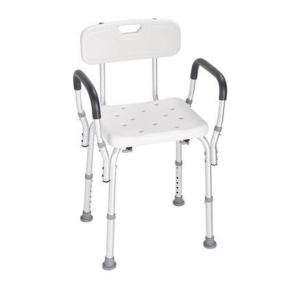 VEVOR Shower Chair, Shower Seat with Back, Adjustable Height Shower Stool, Shower Chair for Inside Shower Bathtub, Non-slip Bathroom Bench Bath Chair for Elderly Disabled Handicap, 158.8 kg Capacity