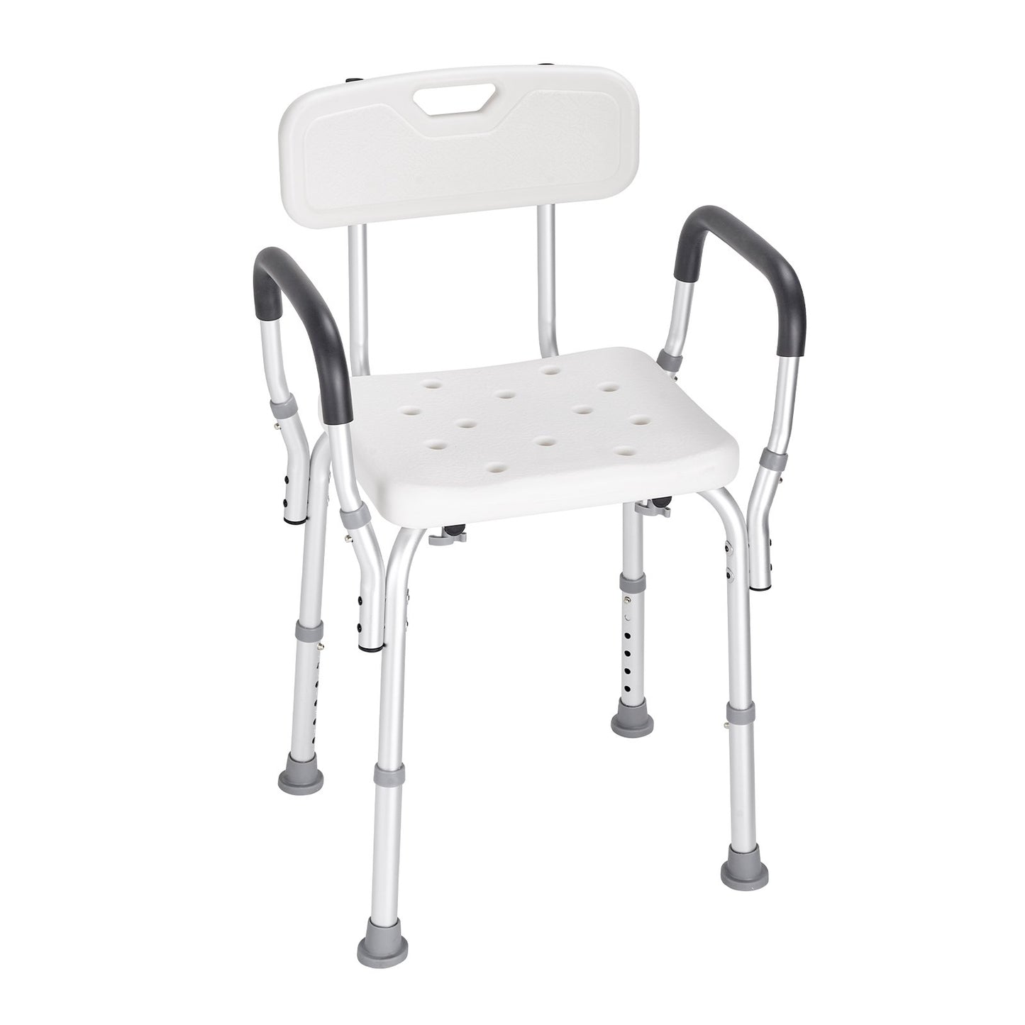 VEVOR Shower Chair, Shower Seat with Back, Adjustable Height Shower Stool, Shower Chair for Inside Shower Bathtub, Non-slip Bathroom Bench Bath Chair for Elderly Disabled Handicap, 158.8 kg Capacity