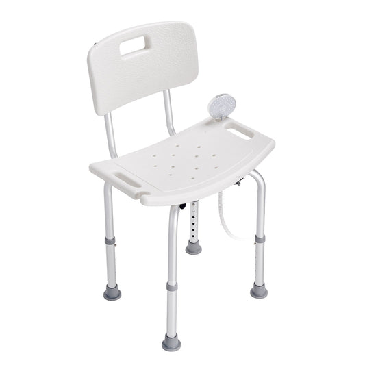 VEVOR Shower Chair, Shower Seat with Back, Adjustable Height Shower Stool, Shower Chair for Inside Shower Bathtub, Non-slip Bathroom Bench Bath Chair for Elderly Disabled Handicap, 158.8 kg Capacity