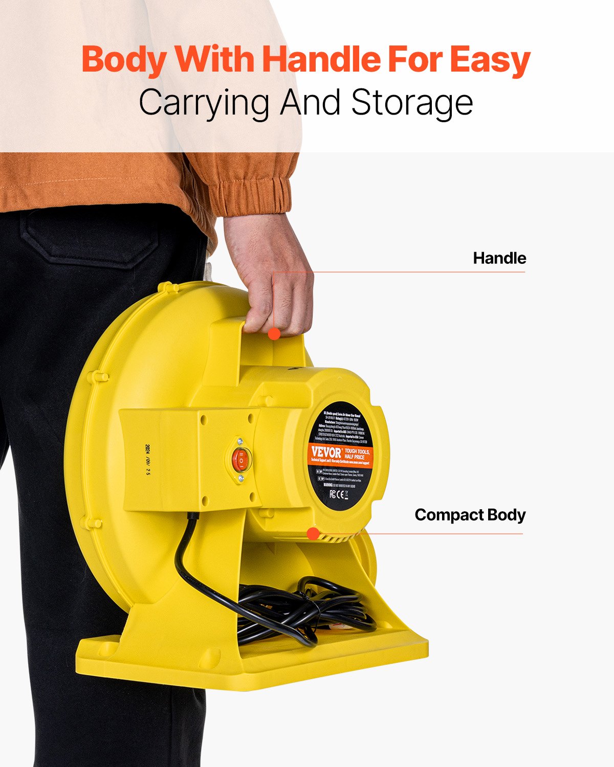 VEVOR Inflatable Bounce House Blower 0.8&1HP 750W for Commercial Bounce House