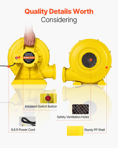 VEVOR Inflatable Bounce House Blower 1.2&1.3HP 950W for Commercial Bounce House