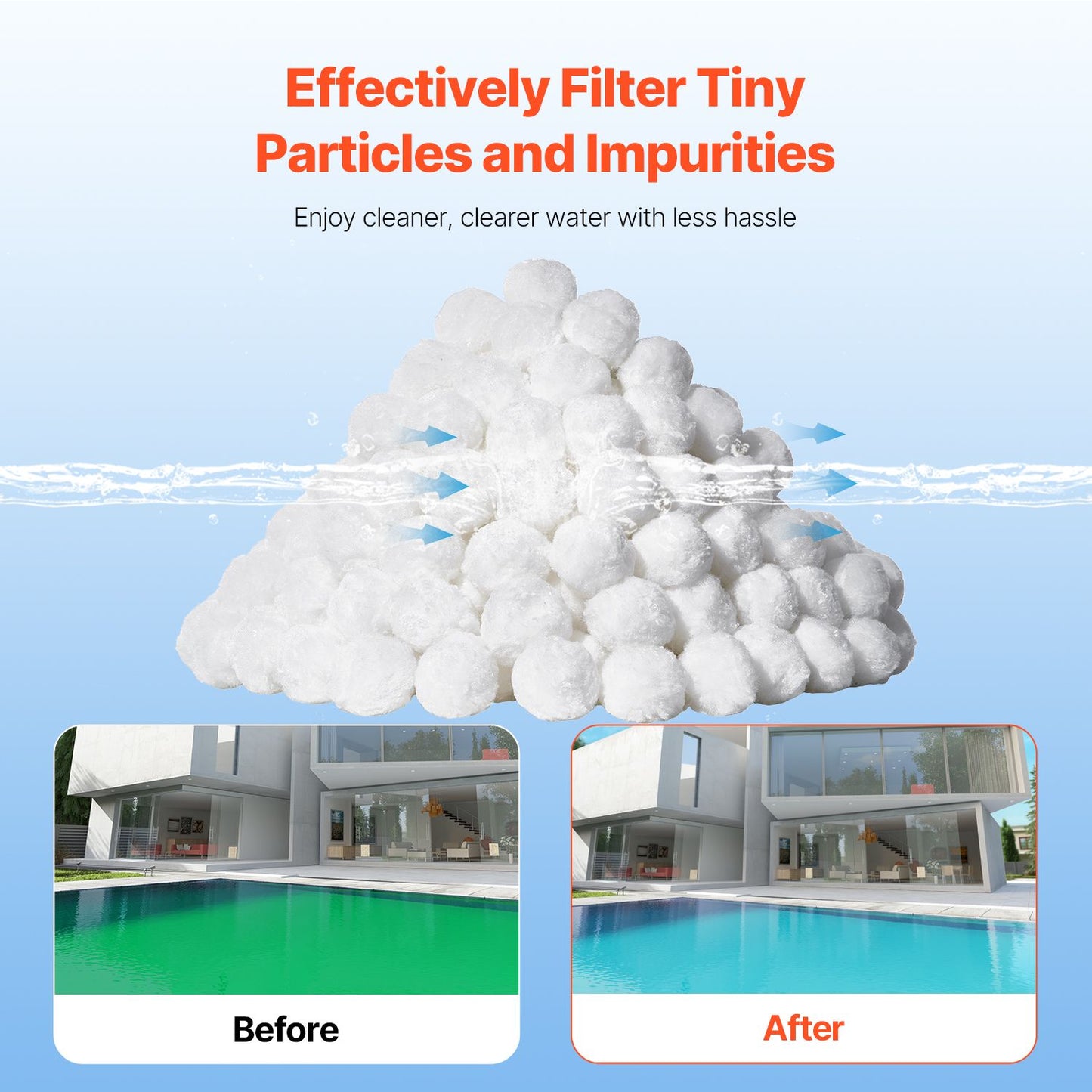 Pool Filter Balls for Sand Filter Pump 1.56 kg Reusable for Swimming Pool