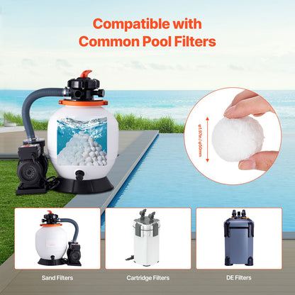 Pool Filter Balls for Sand Filter Pump 1.56 kg Reusable for Swimming Pool