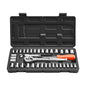 VEVOR Socket Set, 39 Pieces, 9.5 & 6.4 mm Drive Socket and Ratchet Set, SAE and Metric Size, Mechanic Tool Kit with Ratchet Wrench, Accessories, Storage Case, CR-V Alloy Steel, for Automotive Repair