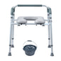 Commode Chair, Bedside Commode with Padded Seat and Arms, 7-Level Adjustable Height, 5.8L Removable Bucket, Easy to Assemble, 350 LBS Capacity, Raised Toilet Seat for Adults Seniors