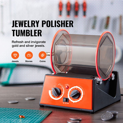 3kg Rotary Tumbler Surface Polisher Jewelry Polish Finish Machine Gem DIY
