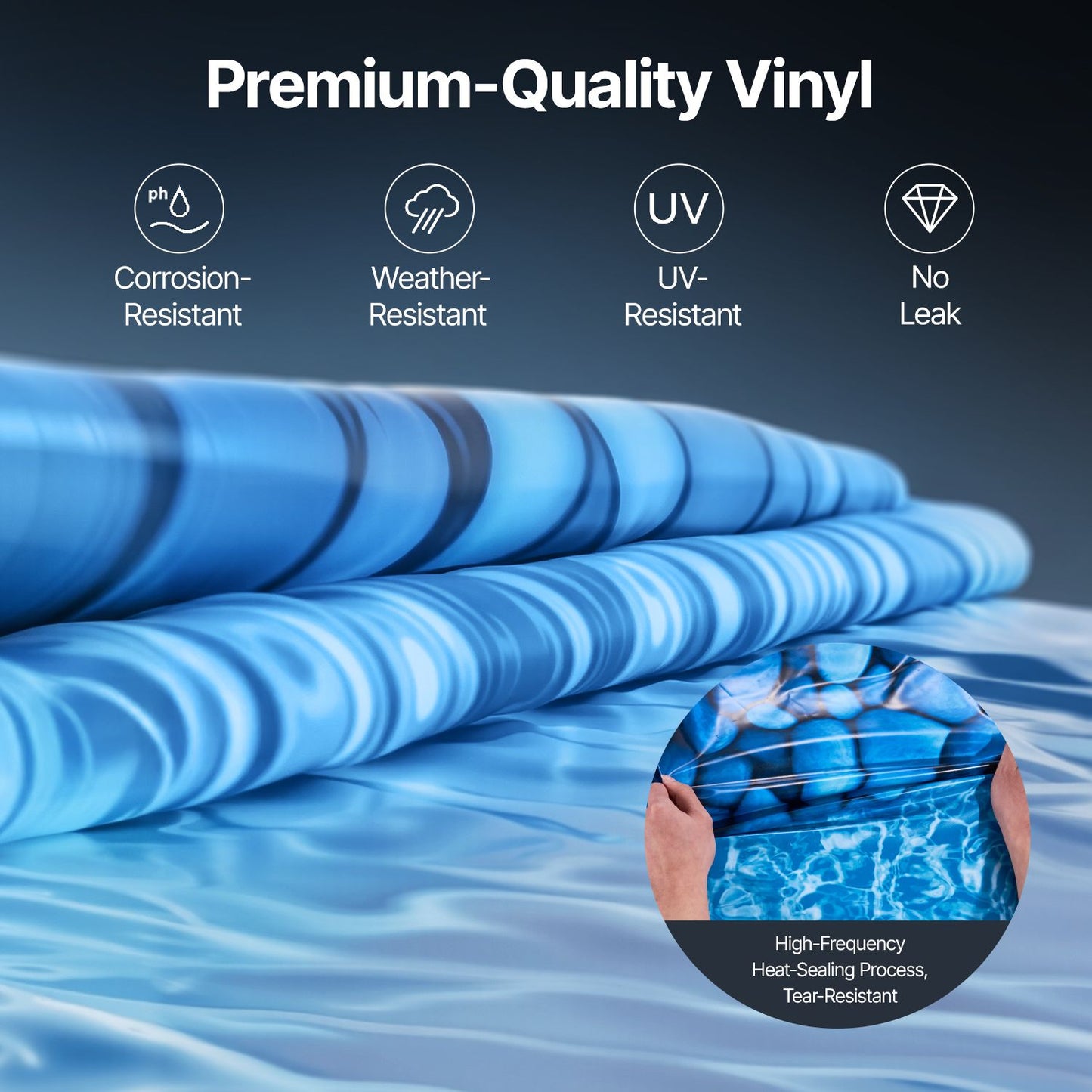 Round Pool Liner 24ft Overlap Style Pool Liner 54in Wall Height