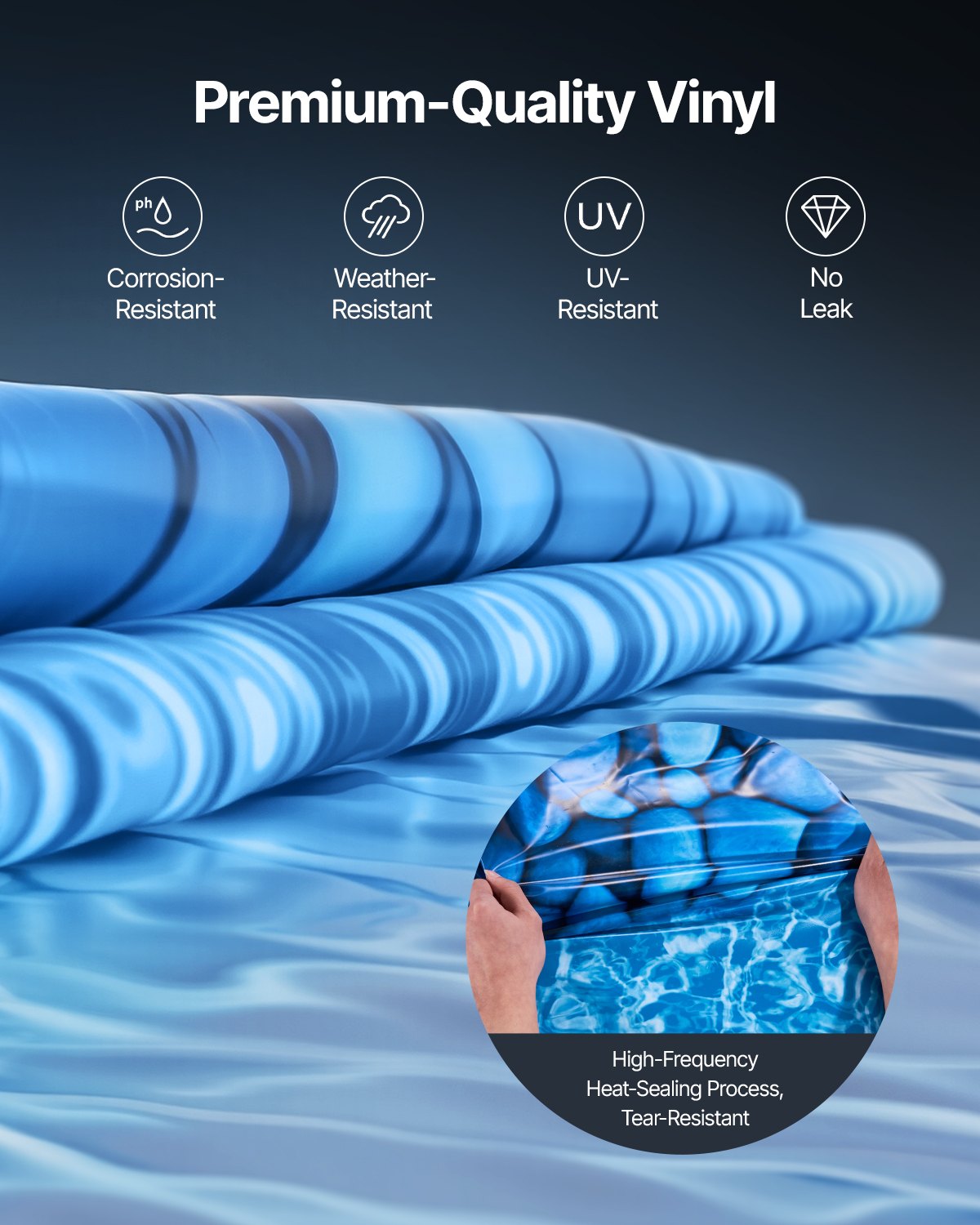 Round Pool Liner 24ft Overlap Style Pool Liner 54in Wall Height