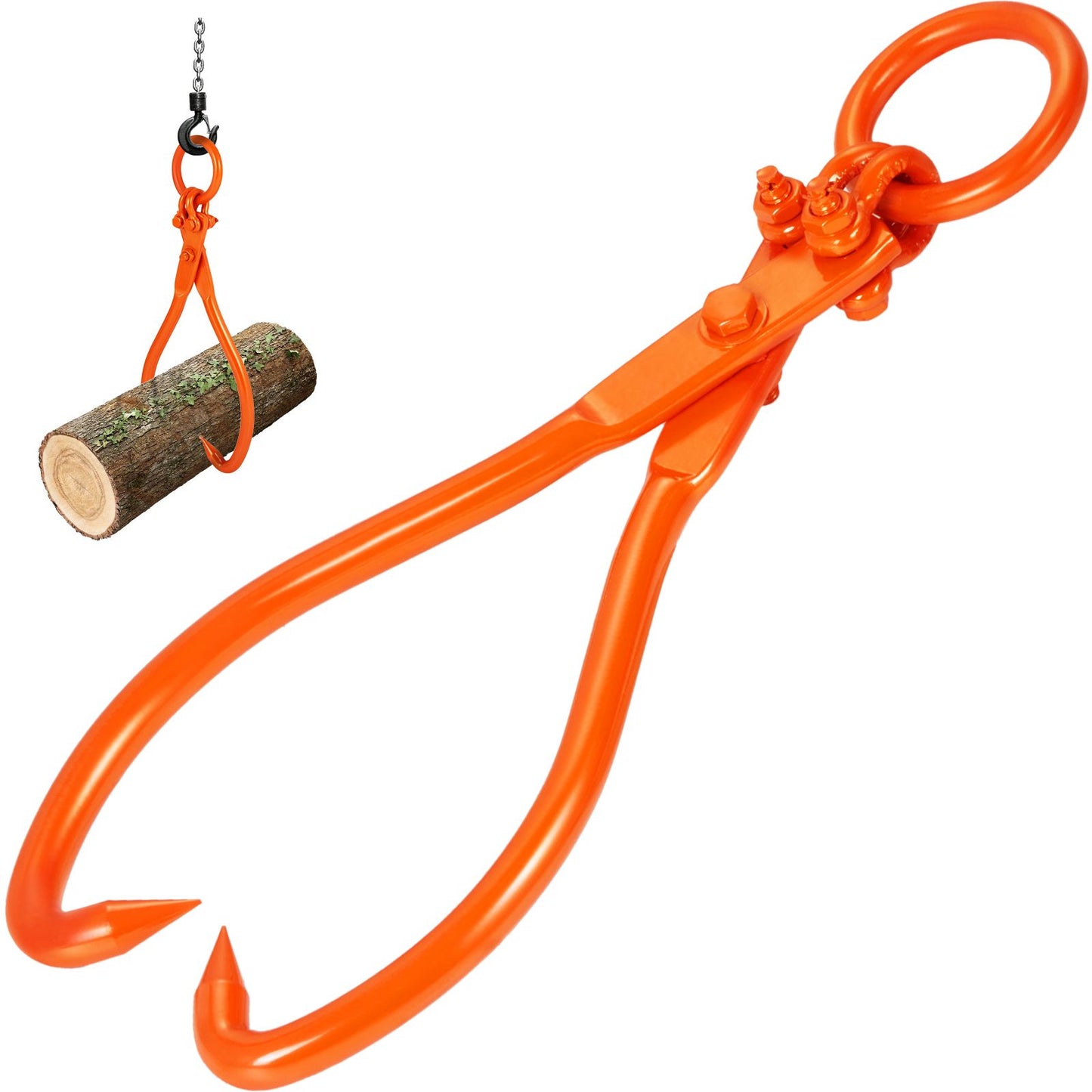 Log Skidding Tongs, 18 inch 2 Claw Log Lifting Tongs, Heavy Duty Steel Lumber Skidding Tongs, 772 lbs/350 kg Loading Capacity, Log Lifting, Handling, Dragging & Carrying Tool