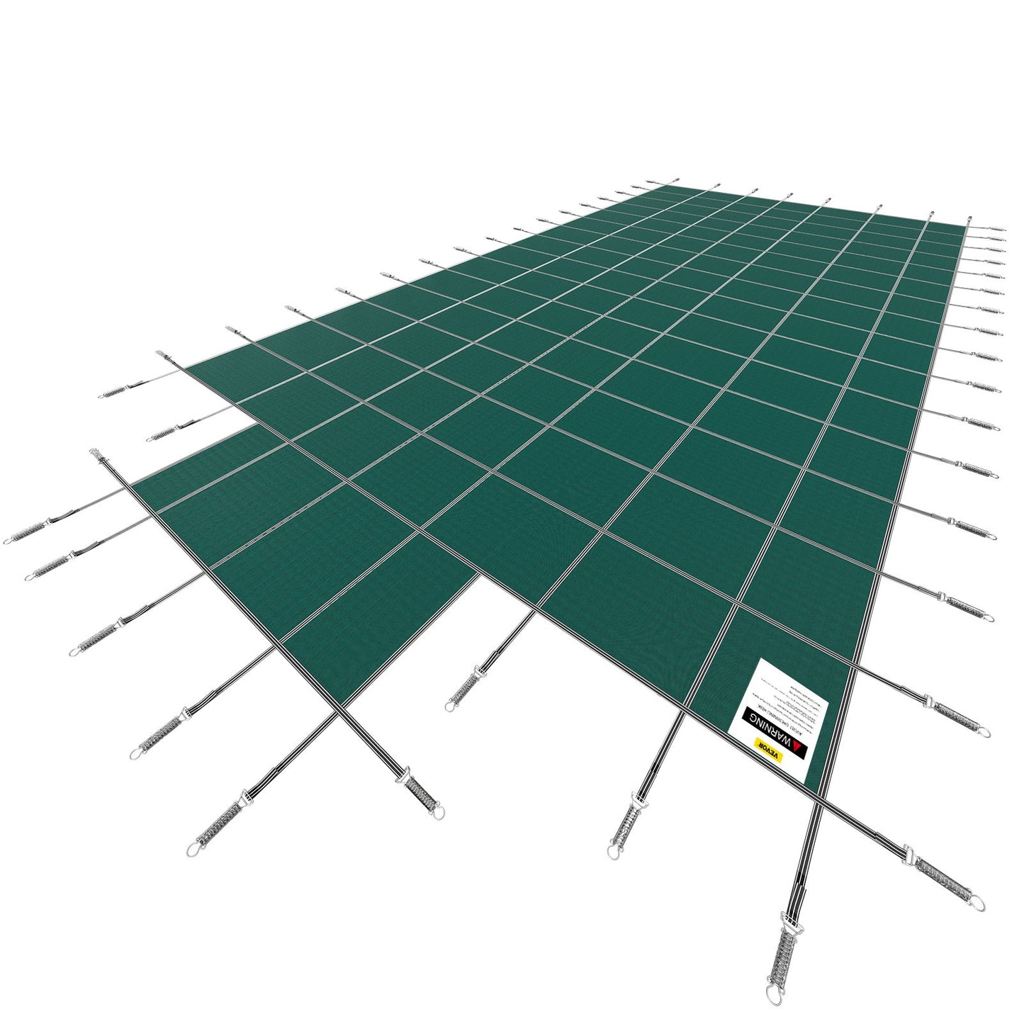 Pool Safety Cover Fits 20x40ft Rectangle Inground Safety Pool Cover Green Mesh with 4x8ft Center End Steps Solid Pool Safety Cover for Swimming Pool Winter Safety Cover
