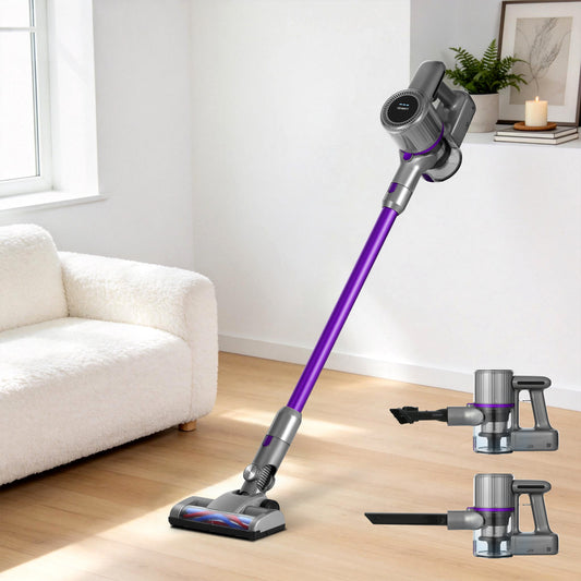 Devanti Stick Vacuum Cleaner Bagless Cordless 120W Purple
