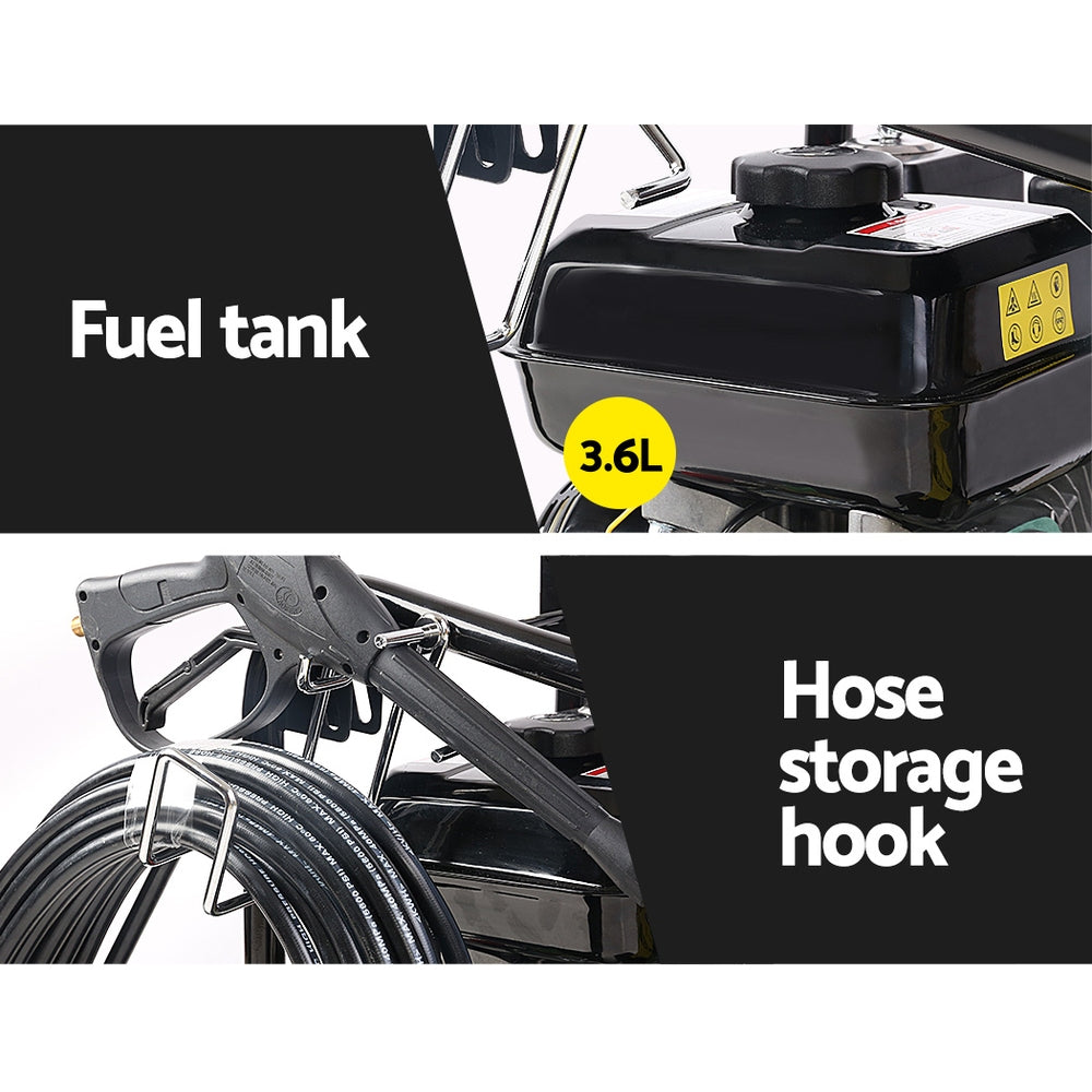 Giantz Petrol High Pressure Cleaner Washer 20M Hose Gurney