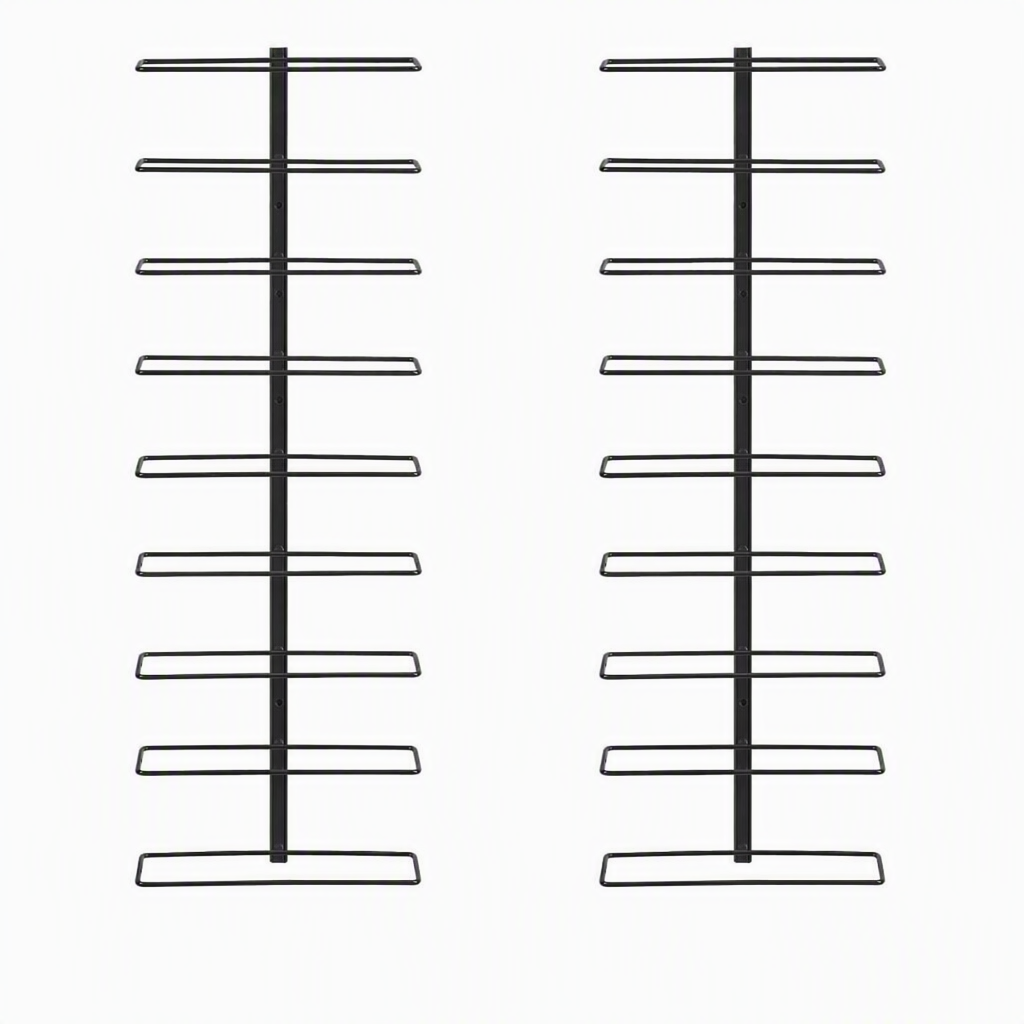 Artiss Wall Mounted Wine Rack Holder Black Metal - Set of 2 (18-Bottle Capacity)