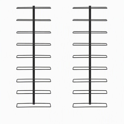 Artiss Wall Mounted Wine Rack Holder Black Metal - Set of 2 (18-Bottle Capacity)