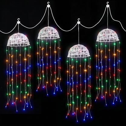 Jingle Jollys Christmas Lights Solar Jellyfish 4Pcs Garden Decorative Multi-Color