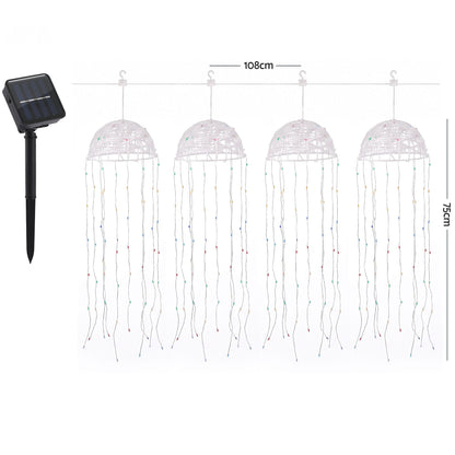 Jingle Jollys Christmas Lights Solar Jellyfish 4Pcs Garden Decorative Multi-Color