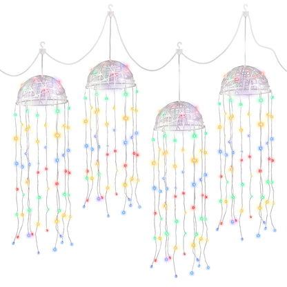 Jingle Jollys Christmas Lights Solar Jellyfish 4Pcs Garden Decorative Multi-Color