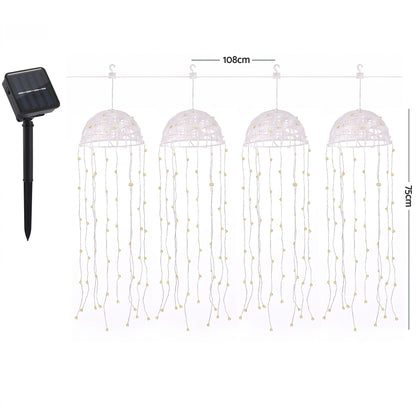 Jingle Jollys Christmas Lights Solar Jellyfish 4Pcs Garden Decorative Warm White